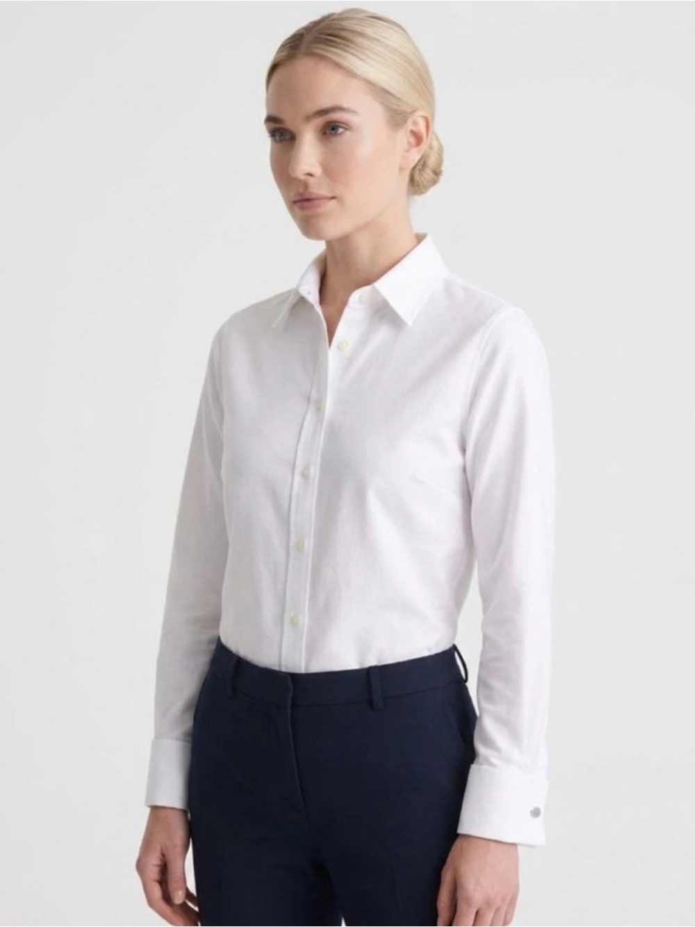 Brooks Brothers Women's White Button-Down Shirt (French Cuff)